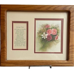 Vintage Marriage Prayer print Matted Light Color Wooden Frame Northwestern Pro…